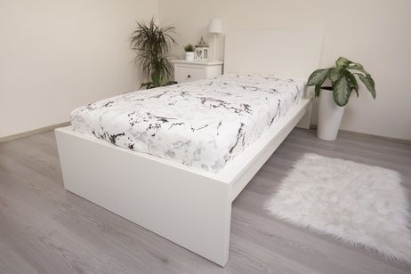 Bed sheet microflanel Marble white 90x200 cm image 1