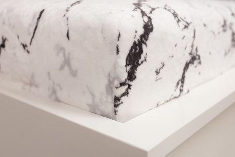 Bed sheet microflanel Marble white 90x200 cm image 2