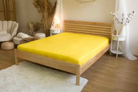 Bed sheet microfiber yellow 180x200 cm image 1